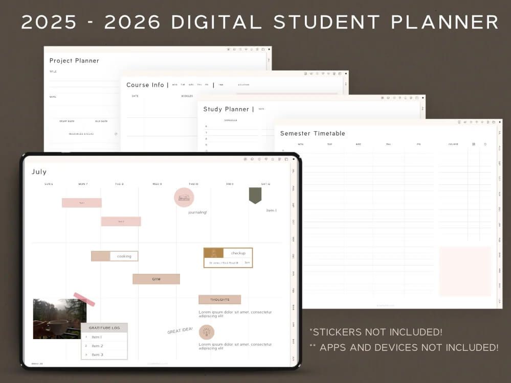 Goodnotes, Notability and PDF Planners - Free Digital Planners