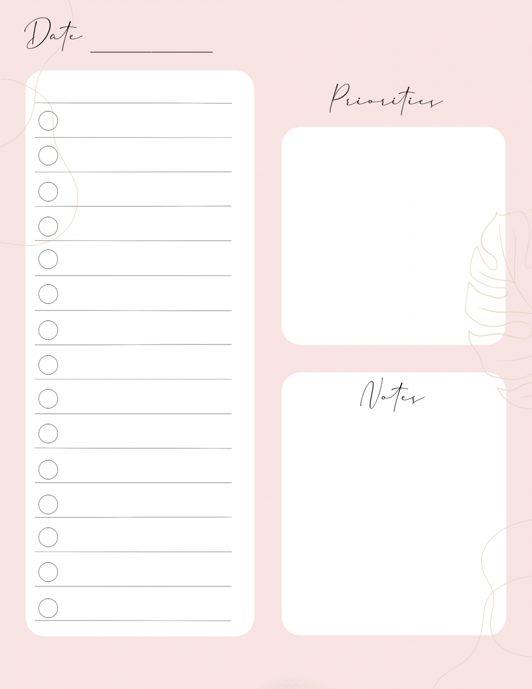 Pink Checklist Free Printable Free Digital Planners