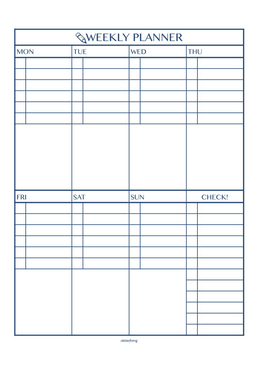 Classic White Diary Weekly Planner - Free Digital Planners