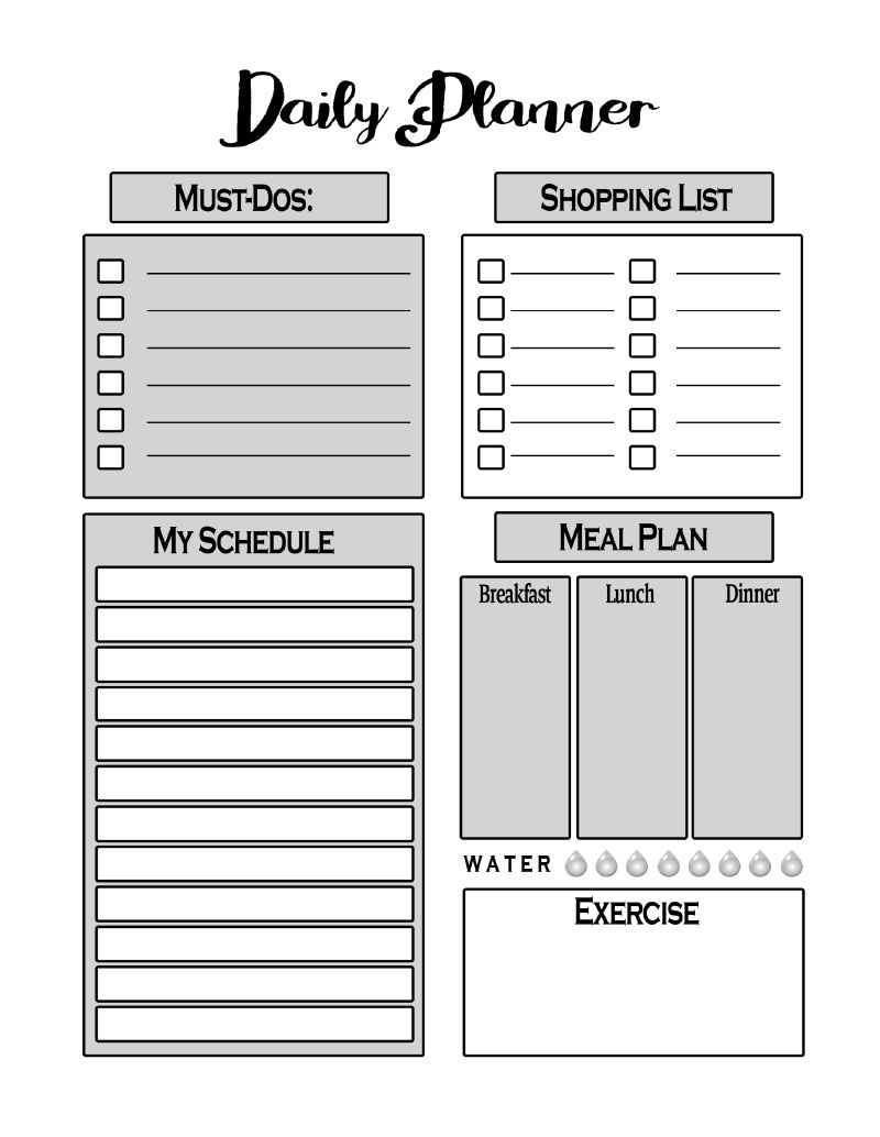 Big Grey Daily Planner 120 Pages - Free Digital Planners