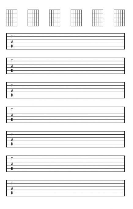 Guitar Tabs Notepad - Free Digital Planners