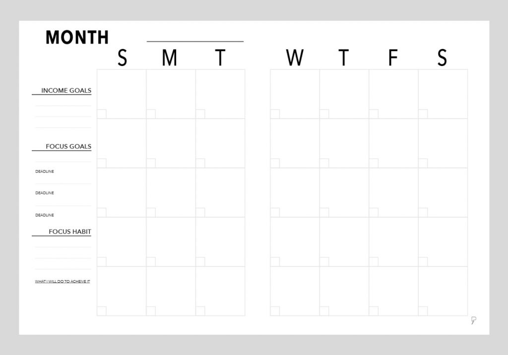 Monthly Overview Planner - Free Digital Planners