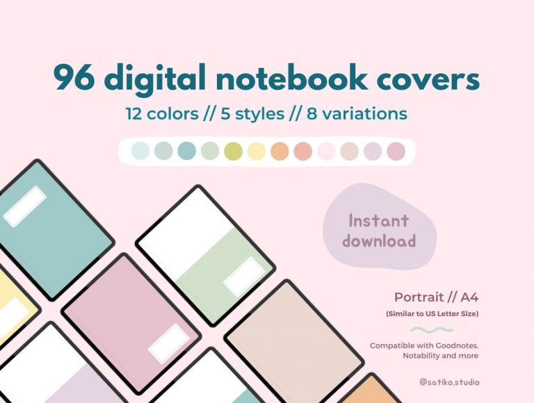 Digital Notebook Covers for Goodnotes, Notability, and etc - Free ...