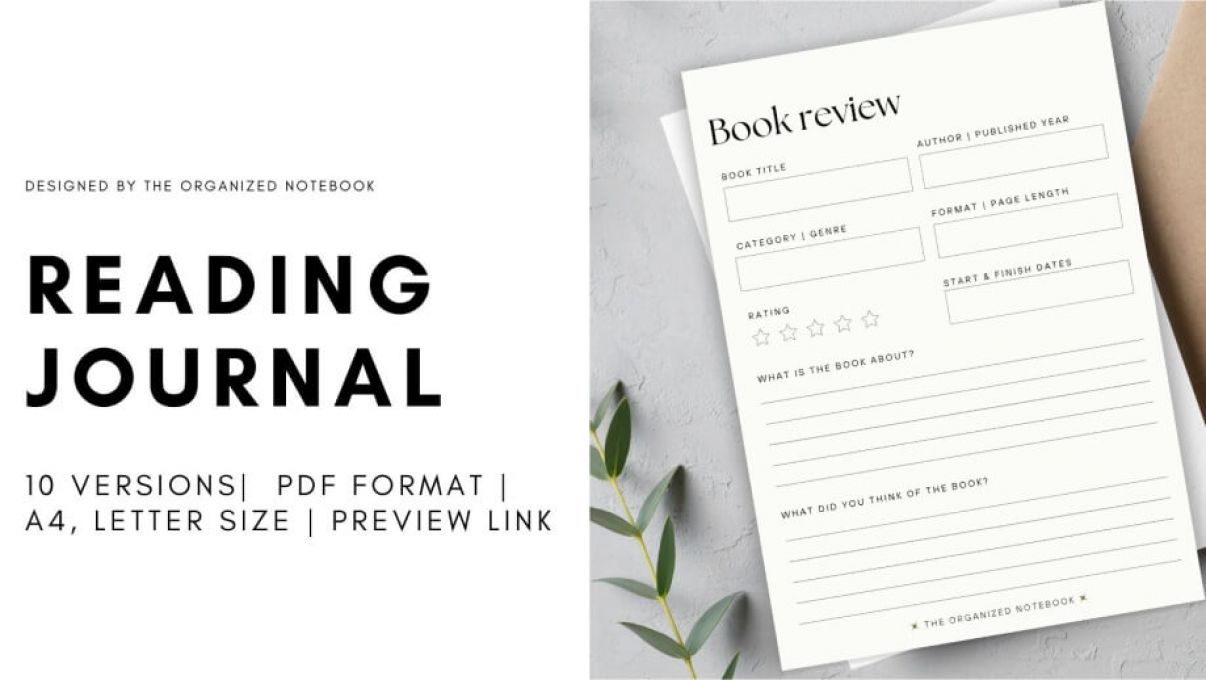 free digital reading journal template free download