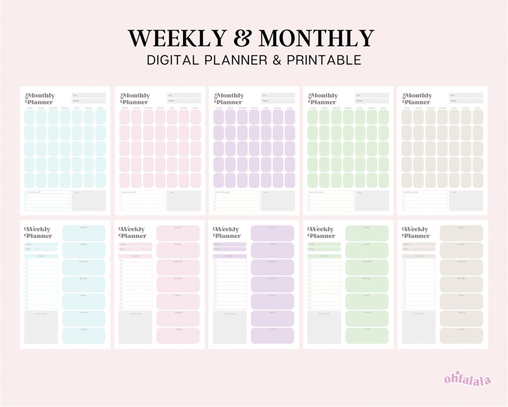 Weekly & Daily Planner Template - Free Digital Planners