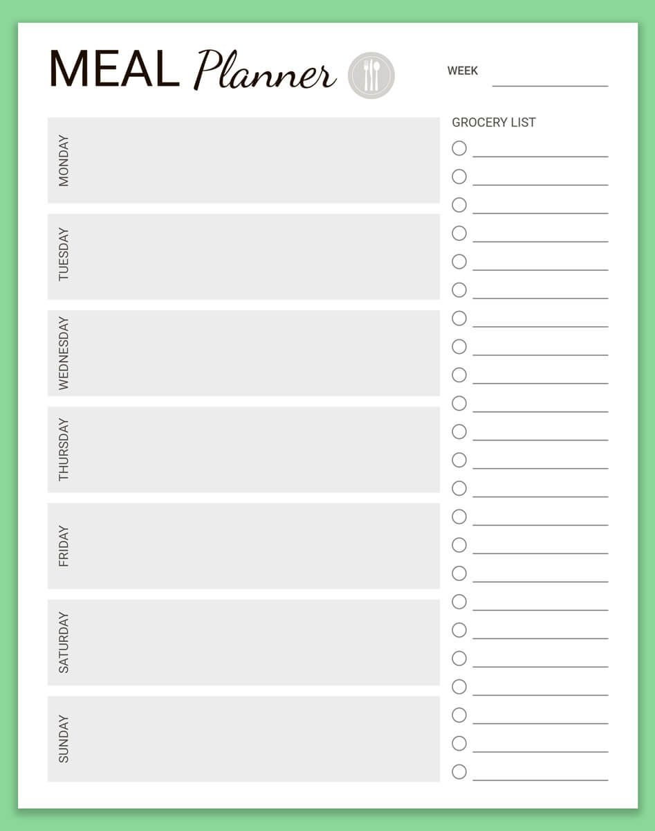 Weekly Meal Planner - 53 pages - Free Digital Planners
