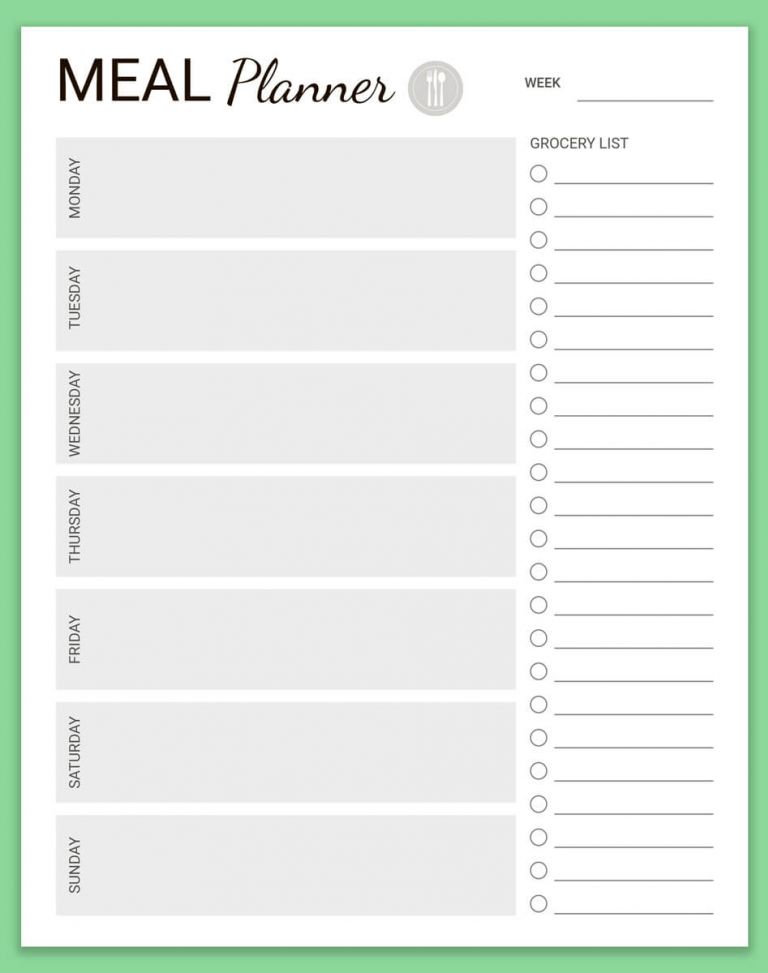 Weekly Meal Planner - 53 pages - Free Digital Planners