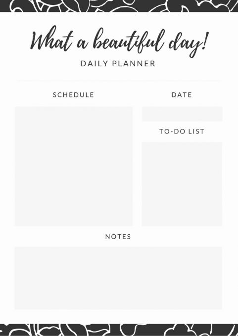 Black and white daily planner - Free Digital Planners