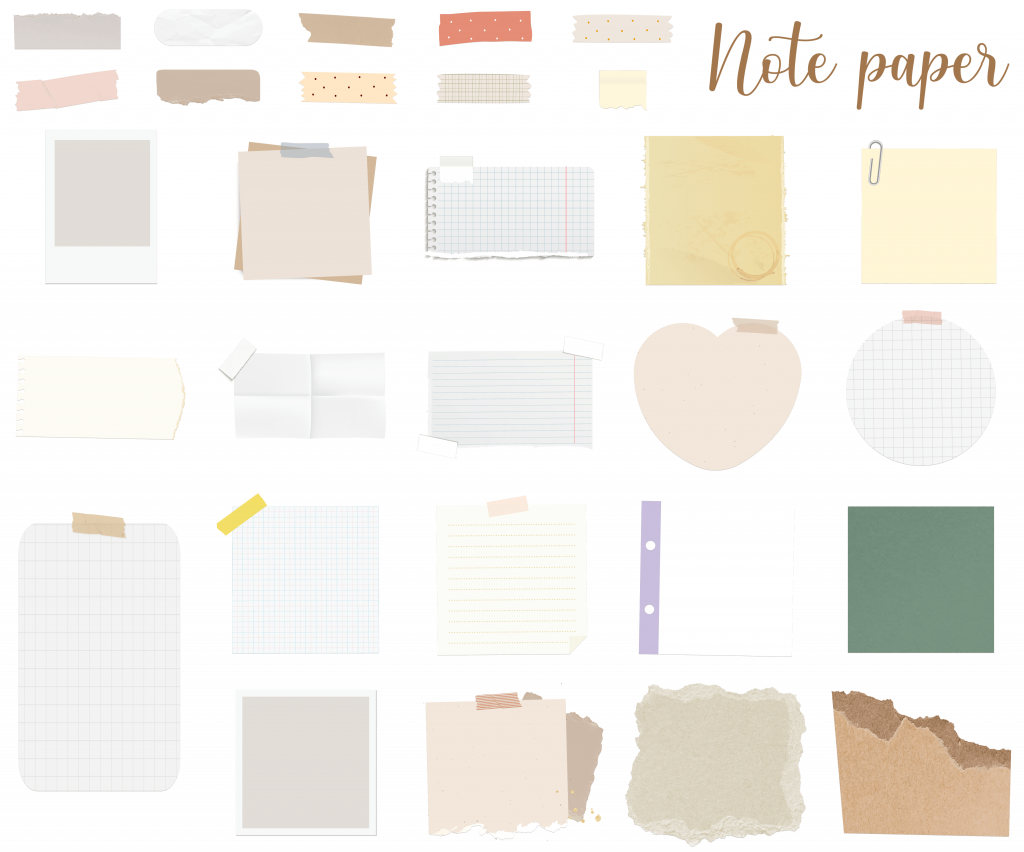 Digital stickers note paper free digital planners