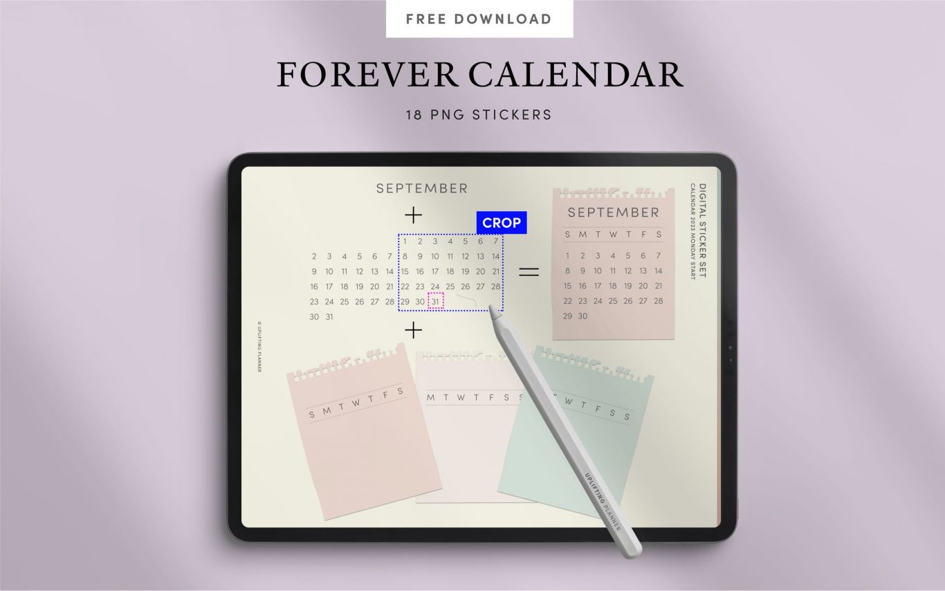 Free reusable monthly calendar stickers - Free Digital Planners