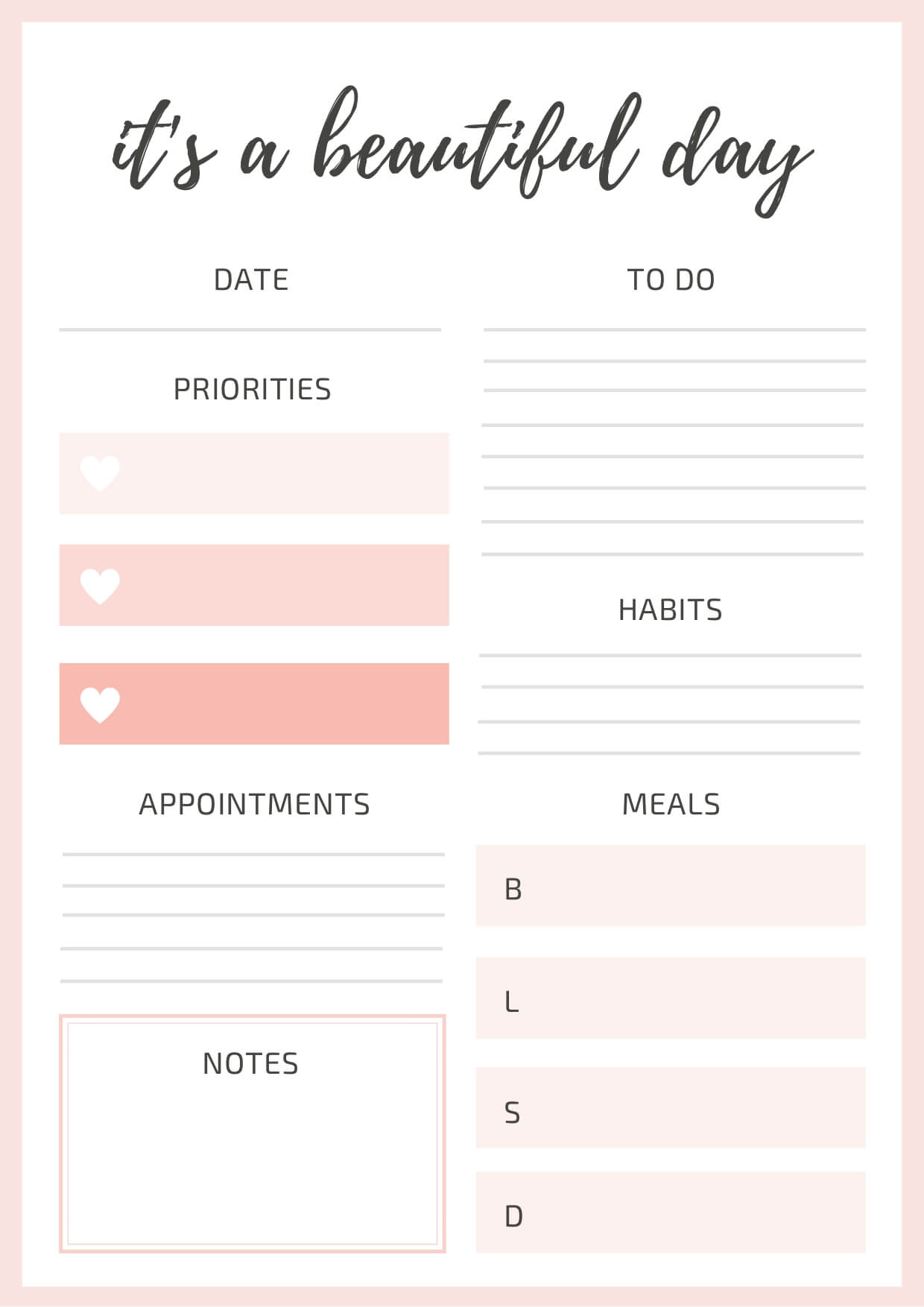 Pink lovely PDF planner - Free Digital Planners