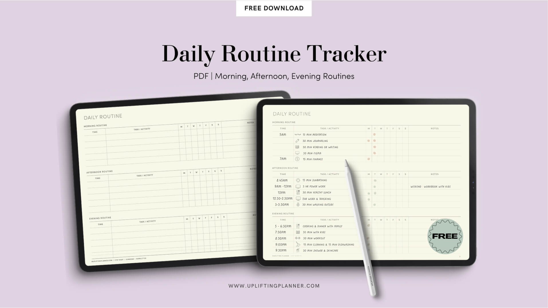 free daily routine