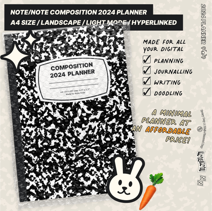 Composition 2024 Planner — LIGHT MODE Free Digital Planners