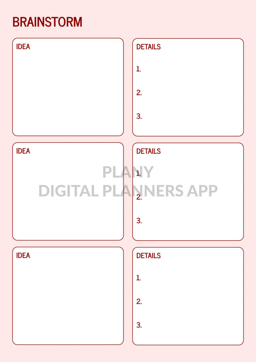Brainstorm Free Digital Planners