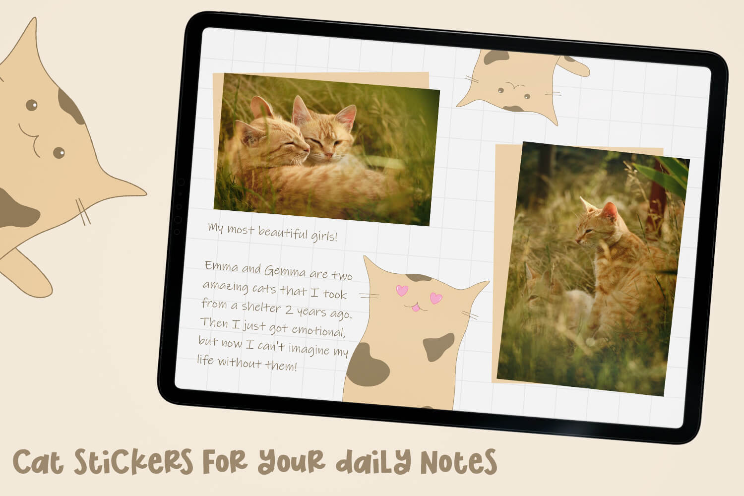Cat stickers - Free Digital Planners