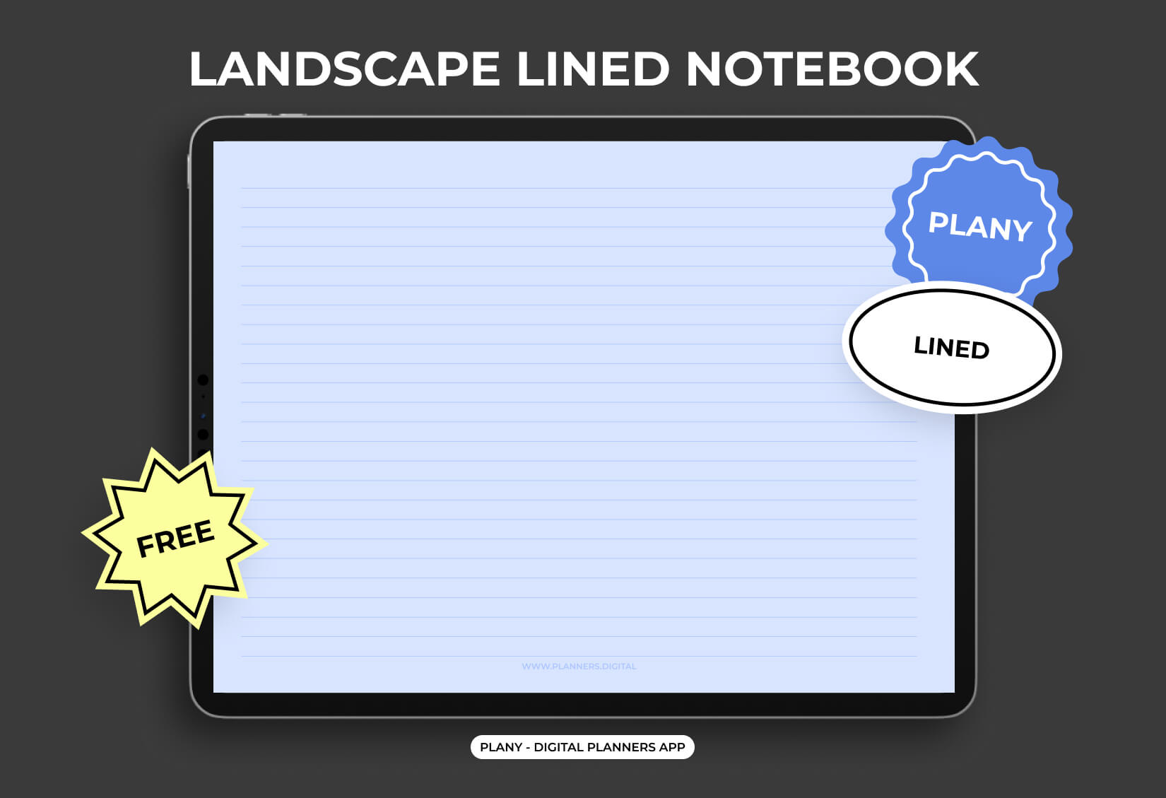 Landscape lined notebook - Free Digital Planners